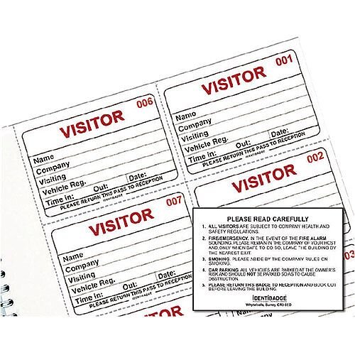Identibadge Visitors Book Refill 100 Inserts IBRSYS Hunt Office Ireland