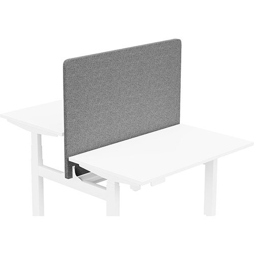 Acoustic Screen For Leap Height Adjustable Bench W1200xH850mm - Camira CARA Fabric - Colour Code: EJ104-Lead Acoustic Screen For Leap Height Adjustable Bench W1200xH850mm - Camira CARA Fabric - Colour Code: EJ104-Lead