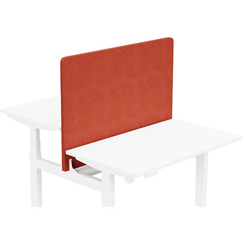 Acoustic Screen For Leap Height Adjustable Bench W1200xH850mm - Camira LUCIA Fabric - Colour Code: YB087-Lobster Acoustic Screen For Leap Height Adjustable Bench W1200xH850mm - Camira LUCIA Fabric - Colour Code: YB087-Lobster