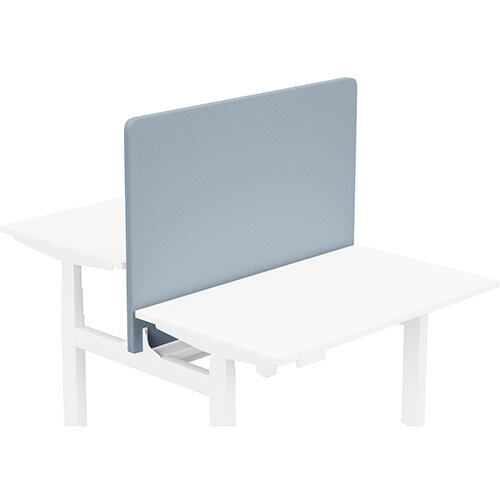 Acoustic Screen For Leap Height Adjustable Bench W1200xH850mm - Camira LUCIA Fabric - Colour Code: YB095-Steel Acoustic Screen For Leap Height Adjustable Bench W1200xH850mm - Camira LUCIA Fabric - Colour Code: YB095-Steel