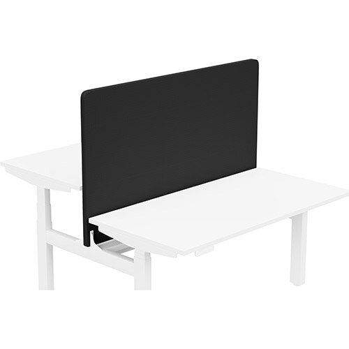 Acoustic Screen For Leap Height Adjustable Bench W1400xH850mm - Camira CARA Fabric - Colour Code: EJ0138-Black Acoustic Screen For Leap Height Adjustable Bench W1400xH850mm - Camira CARA Fabric - Colour Code: EJ0138-Black