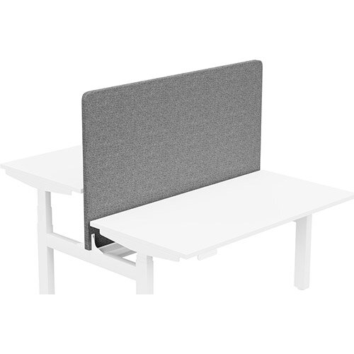 Acoustic Screen For Leap Height Adjustable Bench W1400xH850mm - Camira CARA Fabric - Colour Code: EJ104-Lead Acoustic Screen For Leap Height Adjustable Bench W1400xH850mm - Camira CARA Fabric - Colour Code: EJ104-Lead