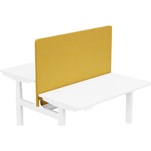 Acoustic Screen For Leap Height Adjustable Bench W1400xH850mm - Camira LUCIA Fabric - Colour Code: YB088-Solano Acoustic Screen For Leap Height Adjustable Bench W1400xH850mm - Camira LUCIA Fabric - Colour Code: YB088-Solano
