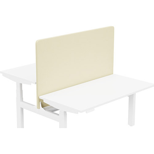 Acoustic Screen For Leap Height Adjustable Bench W1400xH850mm - Camira LUCIA Fabric - Colour Code: YB107-Oyster Acoustic Screen For Leap Height Adjustable Bench W1400xH850mm - Camira LUCIA Fabric - Colour Code: YB107-Oyster