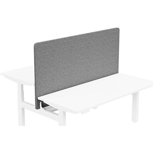 Acoustic Screen For Leap Height Adjustable Bench W1600xH850mm - Camira CARA Fabric - Colour Code: EJ104-Lead Acoustic Screen For Leap Height Adjustable Bench W1600xH850mm - Camira CARA Fabric - Colour Code: EJ104-Lead