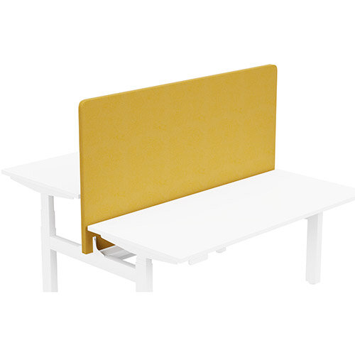 Acoustic Screen For Leap Height Adjustable Bench W1600xH850mm - Camira LUCIA Fabric - Colour Code: YB088-Solano Acoustic Screen For Leap Height Adjustable Bench W1600xH850mm - Camira LUCIA Fabric - Colour Code: YB088-Solano