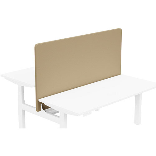 Acoustic Screen For Leap Height Adjustable Bench W1600xH850mm - Camira LUCIA Fabric - Colour Code: YB302-Sandstorm Acoustic Screen For Leap Height Adjustable Bench W1600xH850mm - Camira LUCIA Fabric - Colour Code: YB302-Sandstorm