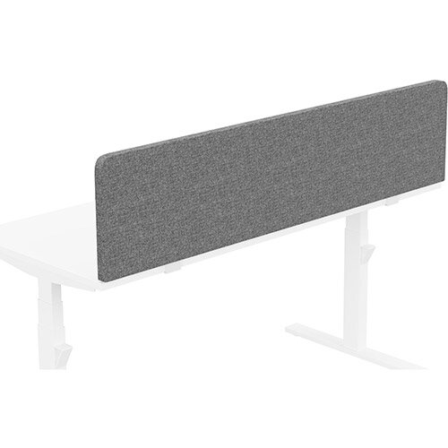Acoustic Screen For Leap &Zoom Height Adjustable Desks W1600xH380mm - Camira CARA Fabric - Colour Code: EJ104-Lead Acoustic Screen For Leap &Zoom Height Adjustable Desks W1600xH380mm - Camira CARA Fabric - Colour Code: EJ104-Lead