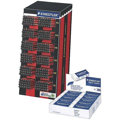 Staedtler Tradition 110 HB Pencil Counter Display of 288 with 50 Free Mars Plastic Erasers 110CA288P