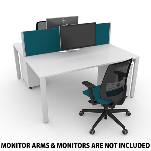 Switch 2 Person Bench Desk With Privacy Screens, Matching Under-Desk Pedestals & Chairs W 1200mm x D 2x600mm