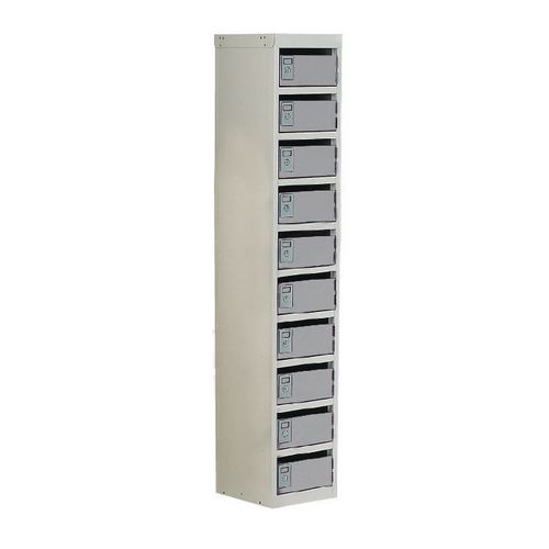Locker Post Box Light Grey Doors 140 Series Floor Mount 10 Box