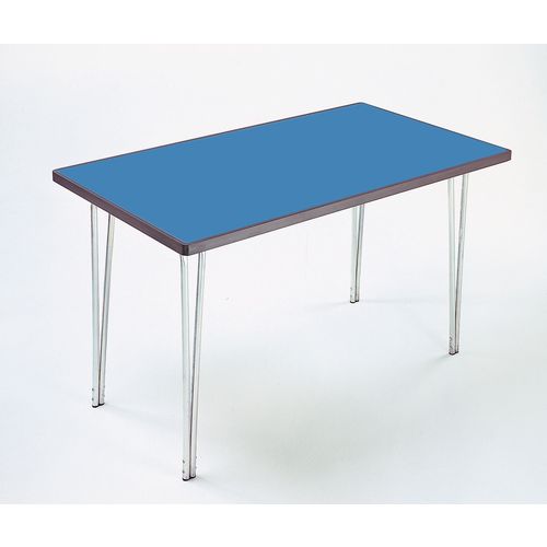 Aluminium Canteen Folding Table With Polyedge and Blue Laminate Table Top W1520xD760xH698mm - Stackable & Foldable For Easy Transportation