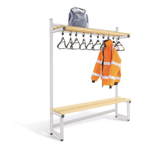 Probe Single Sided Hanging Cloak Unit With Silver Frame & Ash Slats 1500mm 7 Year Warranty