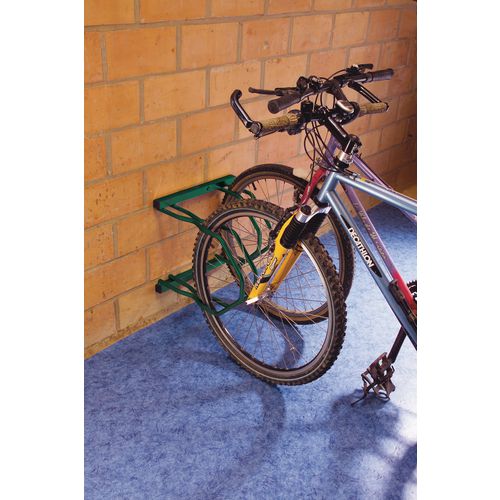 Staggered Cycle Height Rack 2 Bikes Painted Green Hunt Office Ireland