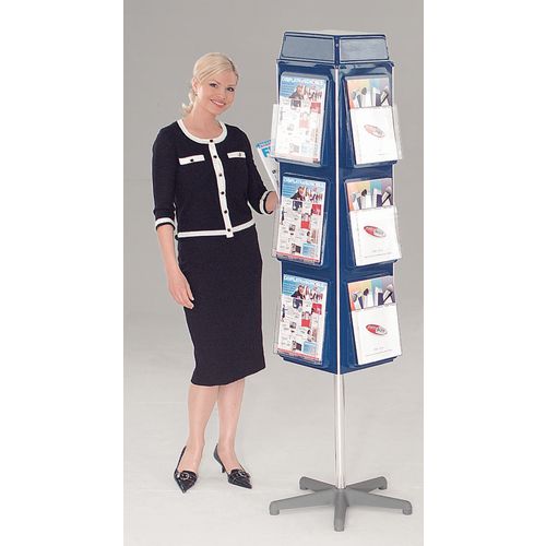 Busybase 4 Sided Revolving Leaflet Dispenser A5 Blue