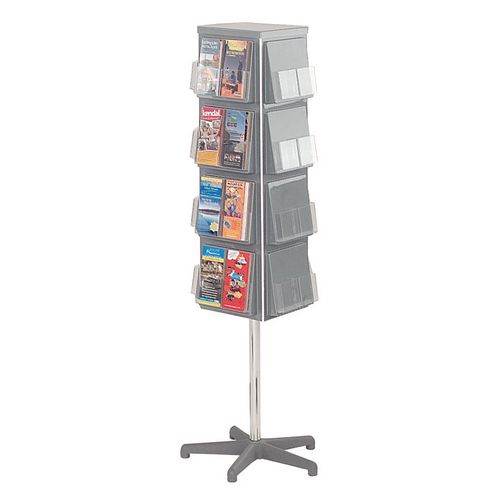 Busybase 4 Sided Revolving Leaflet Dispenser A5 Grey