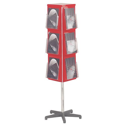Busybase 4 Sided Revolving Leaflet Dispenser A5 Red
