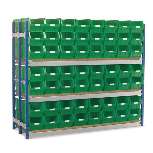 Toprax Longspan H1500Xw1812Xd625mm-Double Initial Bay 112 Green Bins Toprax Longspan H1500Xw1812Xd625mm-Double Initial Bay 112 Green Bins