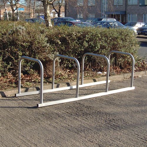 Sheffield Style Toast Rack Flanged Galvanised Steel 8 Bike Capacity