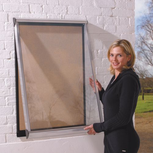 Shield External Lockable Outdoor Weather-proof IP55 Noticeboard Showcase - Aluminium Frame - Shield Exterior Showcase 9xA4 Portrait - Cork