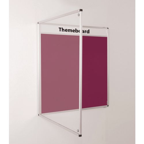 Themeboard Tamperproof Noticeboard  1200x2400mm (Hxw)  Burgundy
