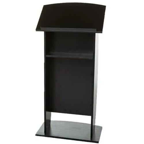 Curved Lectern Contemporary Design in Black Ash Finish, Ready Assembled