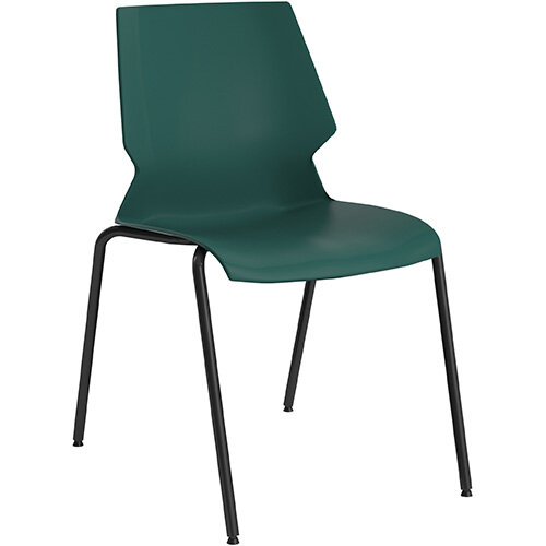 Titan Uni 4 Leg Classroom Chair 475mm Seat Height Grey Frame & Green Seat