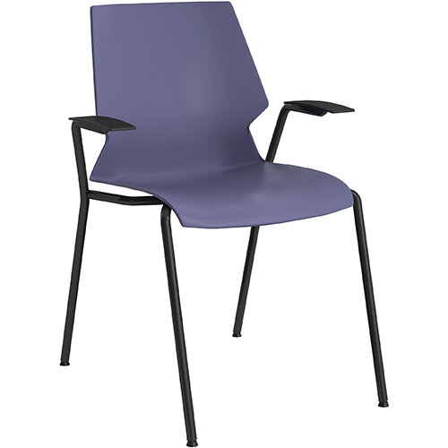 Titan Uni 4 Leg Classroom Chair with Arms 475mm Seat Height Grey Frame & Blue Seat