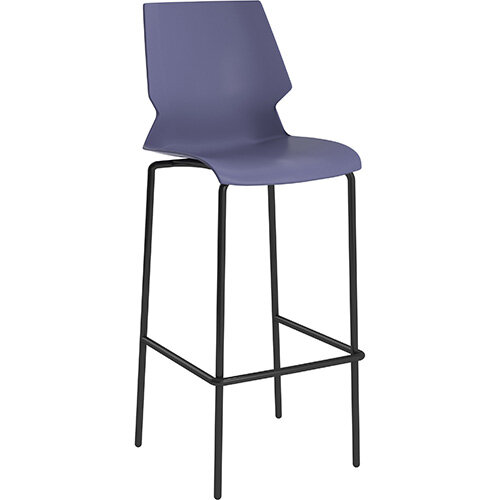 Titan Uni High Classroom Stool with Backrest 475mm Seat Height Grey Frame & Blue Seat