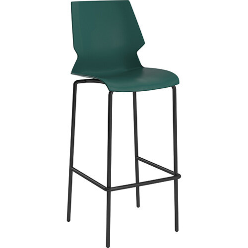 Titan Uni High Classroom Stool with Backrest 475mm Seat Height Grey Frame & Green Seat