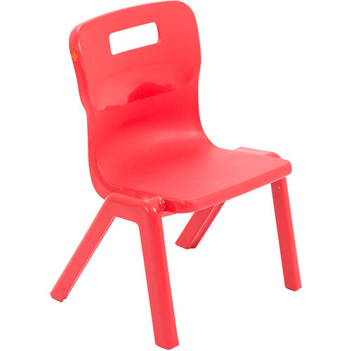 Titan One Piece Classroom Chair Size 1 260mm Seat Height (Ages: 3-4 Years) Red T1-R - 20 Year Guarantee