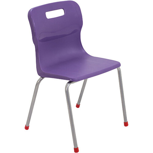 Titan 4 Leg Classroom Chair Size 4 380mm Seat Height (Ages: 8-11 Years) Purple T14-P - 5 Year Guarantee