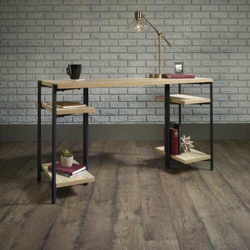 Industrial Style Chunky Bench Home Office Desk W1262mm Charter Oak Effect Industrial Style Chunky Bench Home Office Desk W1262mm Charter Oak Effect
