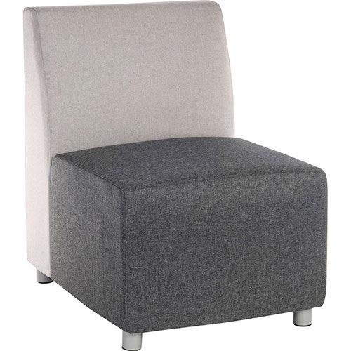 CUBE Modular Soft Seating Module - Single Seater Unit 2 Shade Grey Fabric Upholstery With Gunmetal Legs CUBE Modular Soft Seating Module - Single Seater Unit 2 Shade Grey Fabric Upholstery With Gunmetal Legs
