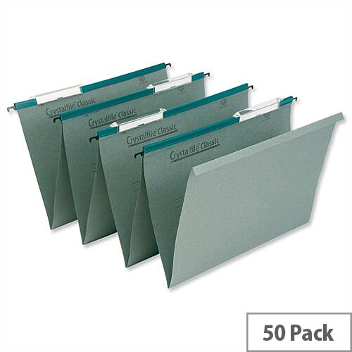 Rexel Crystalfile Linked Suspension File Foolscap Green Pack 50 Rexel Crystalfile Linked Suspension File Foolscap Green Pack 50