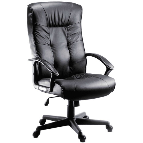 Gloucester Executive High Back Leather Faced Office Chair In Black