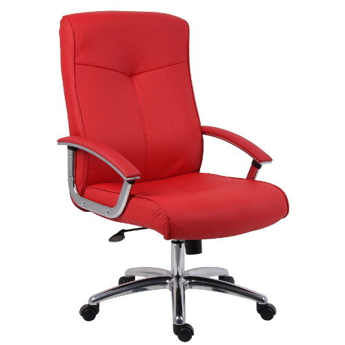 Hoxton Contemporary Style Leather Faced Executive Office Chair In Red Hoxton Contemporary Style Leather Faced Executive Office Chair In Red