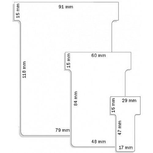 Franken T-Card Size 1 White Pack of 100 TK109