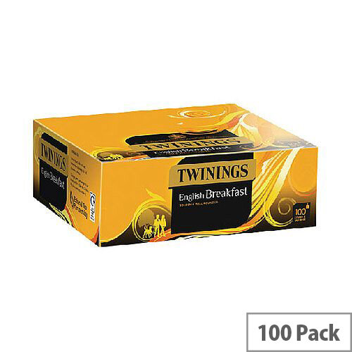 Twinings English Breakfast String and Tag Teabags Pack of 100 F14557 Twinings English Breakfast String and Tag Teabags Pack of 100 F14557