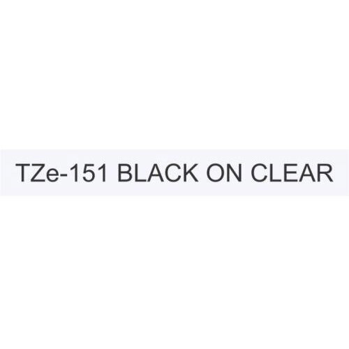 Compatible Brother TZE151 Black on Clear Label Tape 24mm x 8m Pack of 5 Compatible Brother TZE151 Black on Clear Label Tape 24mm x 8m Pack of 5