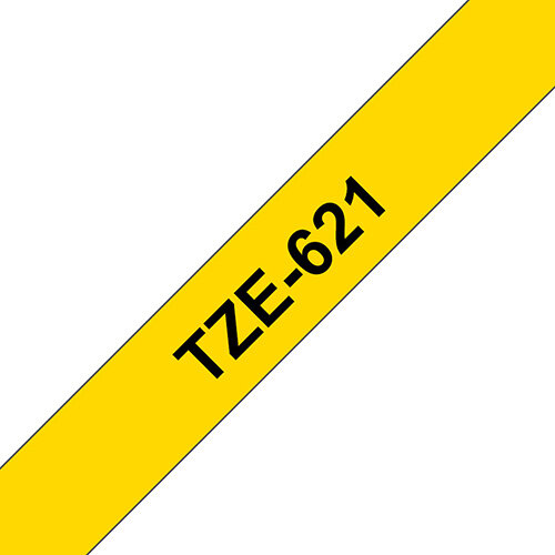 Compatible Brother TZE621 Black on Yellow Label Tape 9mm x 8m Pack of 5 Compatible Brother TZE621 Black on Yellow Label Tape 9mm x 8m Pack of 5