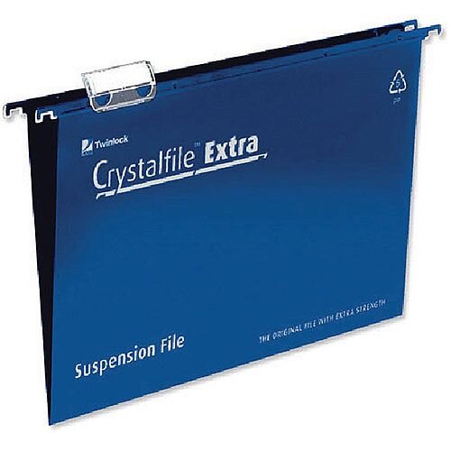 Rexel Crystalfile Extra Suspension File A4 Blue Pack of 25 Rexel Crystalfile Extra Suspension File A4 Blue Pack of 25