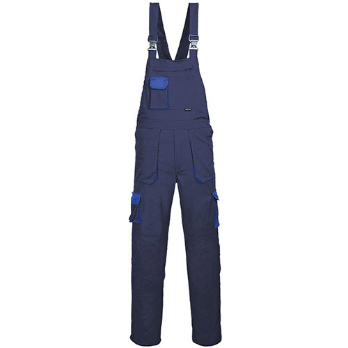 Portwest TX12 Contrast Bib & Brace Overall Navy Medium (Regular Fit)