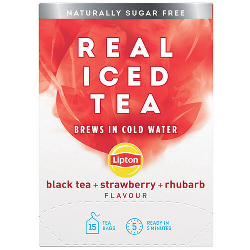 Lipton Cold Brew Black Tea Strawberry and Rhubarb Pack of 15 67737988