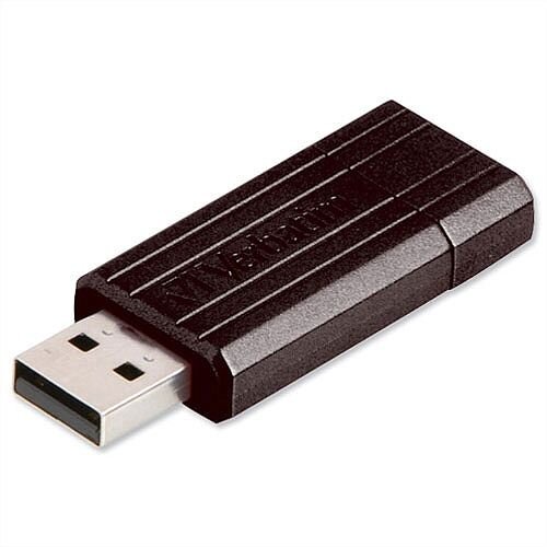 Verbatim PinStripe Drive 16GB Retractable USB Stick Black 49063 Verbatim PinStripe Drive 16GB Retractable USB Stick Black 49063