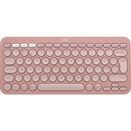 Logitech Pebble Keys 2 K380s keyboard RF Wireless + Bluetooth QWERTY UK English Pink