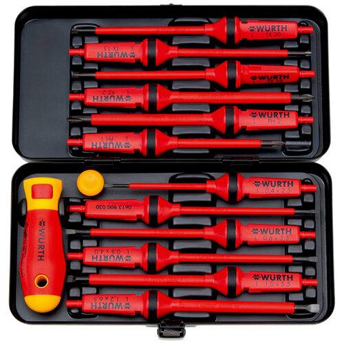 Wurth VDE Screwdriver Set - SCRDRIV-VDE-SET-14PCS Ref. 061390014 Wurth VDE Screwdriver Set - SCRDRIV-VDE-SET-14PCS Ref. 061390014