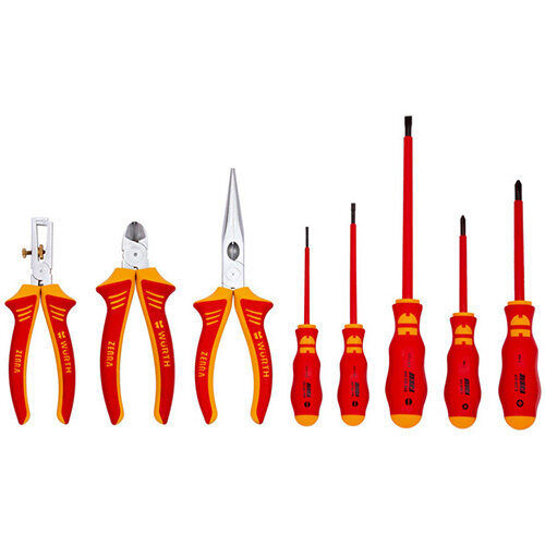 Wurth VDE Pliers Assortment, Combi IEC 60900 - PLRS/SCRDRIV-VDE-SORT-8PCS Ref. 071401 582 Wurth VDE Pliers Assortment, Combi IEC 60900 - PLRS/SCRDRIV-VDE-SORT-8PCS Ref. 071401 582