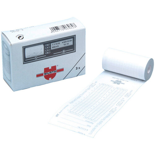 Wurth Thermal Paper - AY-THERMPAPER-TCHGRAPH-ROLL-DIGI-8M Ref. 0850100300 PACK OF 3 Wurth Thermal Paper - AY-THERMPAPER-TCHGRAPH-ROLL-DIGI-8M Ref. 0850100300 PACK OF 3