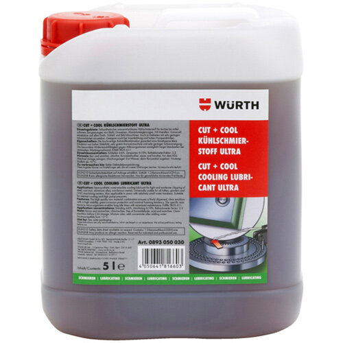 Wurth Cooling Lubricant Cut+Cool Ultra - CLLUB-(CUT-COOL-ULTRA)-5LTR Ref. 0893050030 Wurth Cooling Lubricant Cut+Cool Ultra - CLLUB-(CUT-COOL-ULTRA)-5LTR Ref. 0893050030